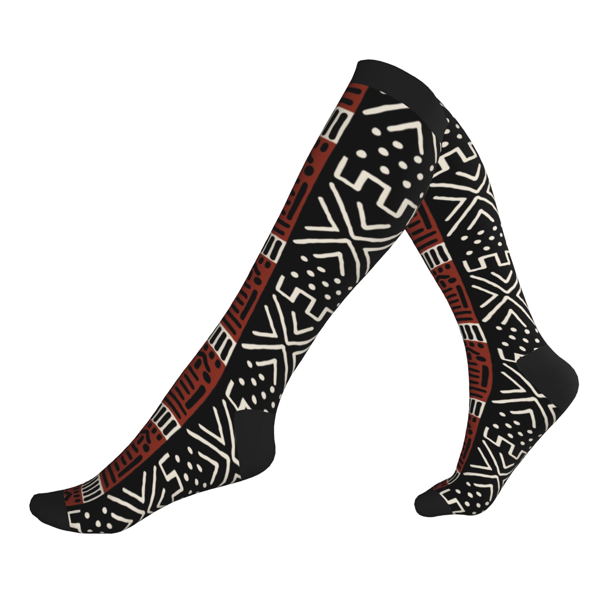 Men'S Ethnic & Formal Designer Wear Studio S - Bogolan African Mud Cloth Sport-Kompressionssocken für