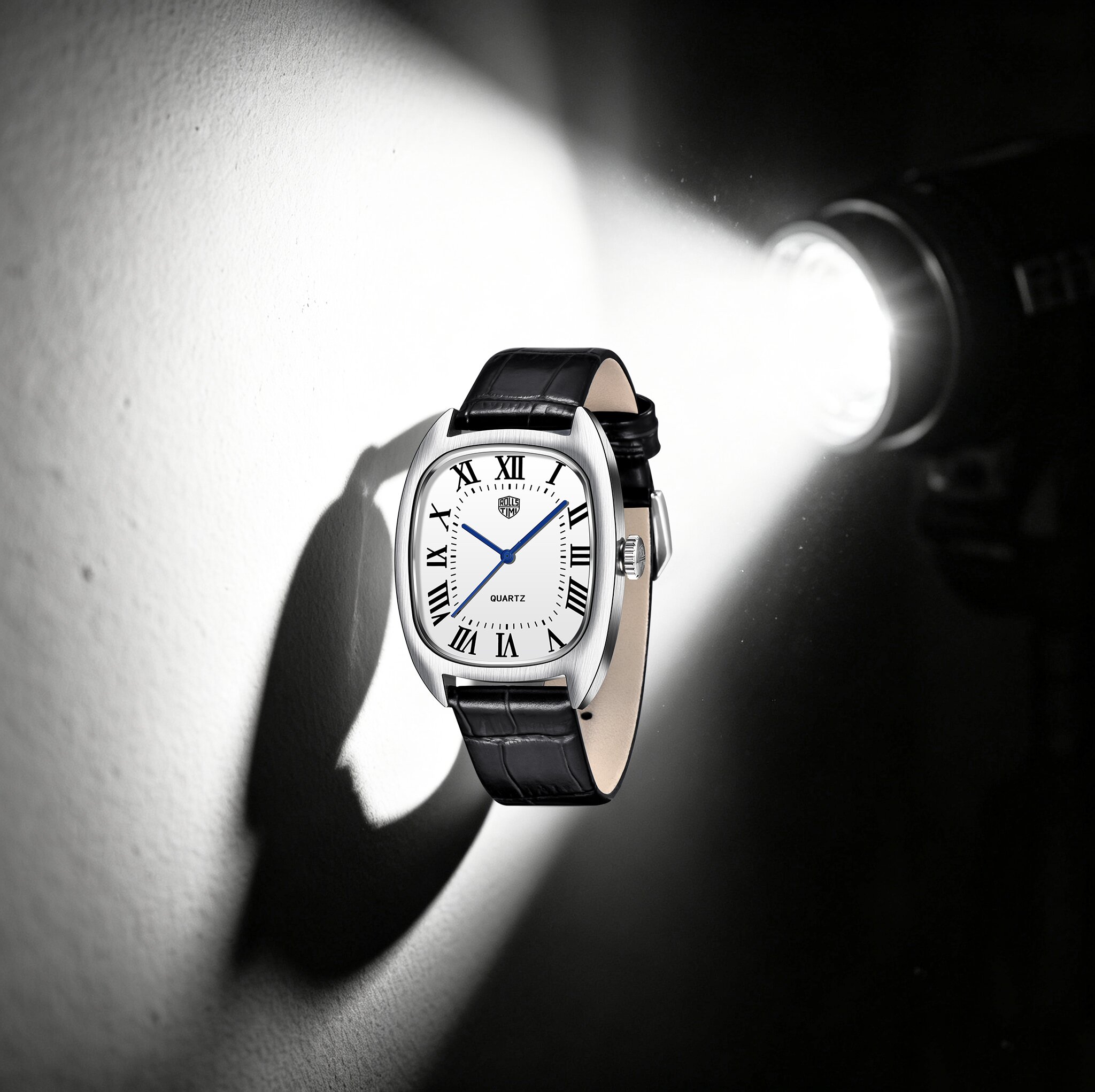 Scale - Men Formals & Ethnic Wear - ROSSITIMI Herren-Quarzuhren, Tonneau-Leder, klassische Business-Armbanduhr, Geschenk
