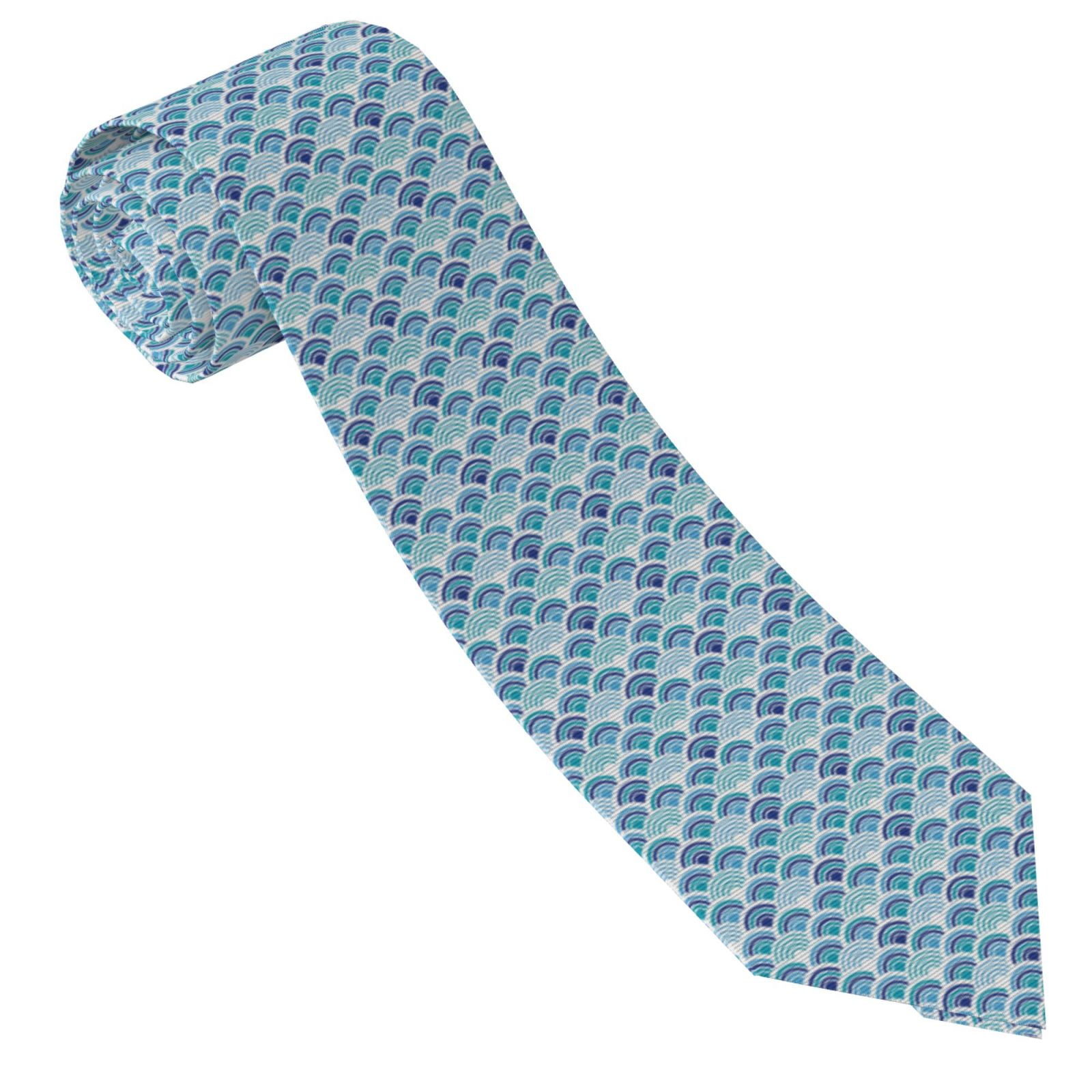 Scale - Men Formals & Ethnic Wear - Blaue Krawatten mit Fischschuppen-Textur-Aufdruck, Muster, Herren-Seidenkrawatten,