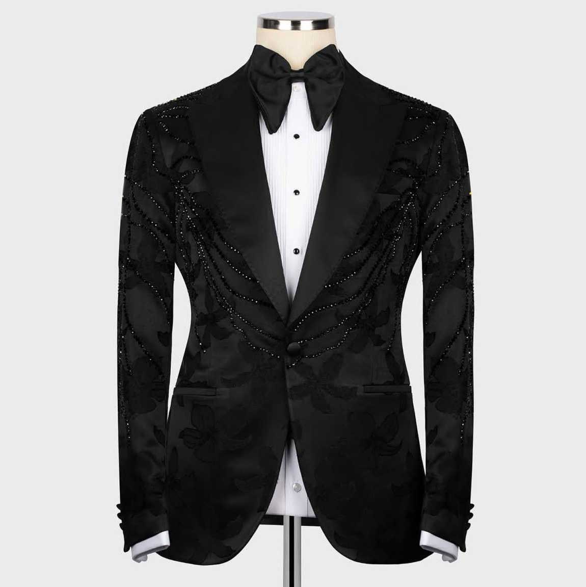 Men'S Formal Wear No Suit - Party-Anzug, Modenschau, Hochzeit, Herren-Anzug, Kristall, 2-teilig,