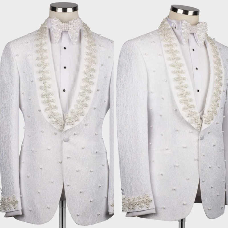 Men'S Formal Wear No Suit - Weiße Hochzeitsanzüge für Herren Modische Baumwoll-Blazer