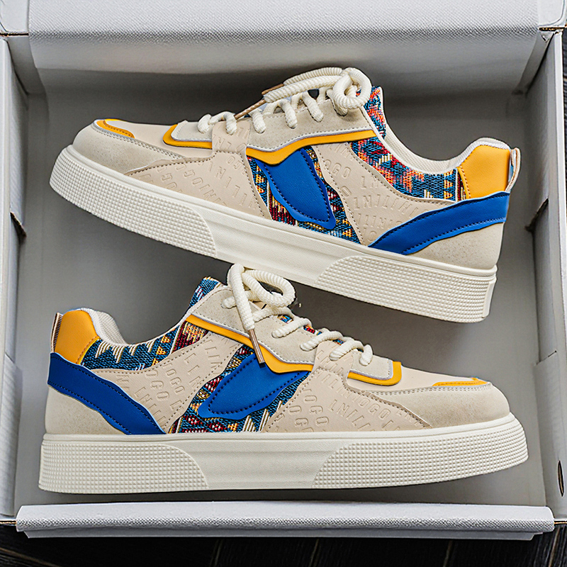 Men'S Ethnic & Formal Designer Wear Studio S - Herren Vintage Patchwork Plateau-Sneaker - Ethnischer