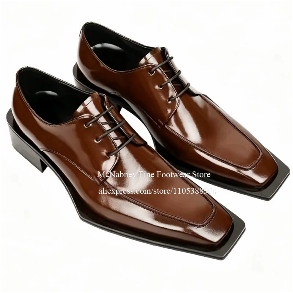 Men'S Formal Wear For A Wedding - Spikeschnürschuhe aus Leder Schwarze Alpha-Male Gentleman