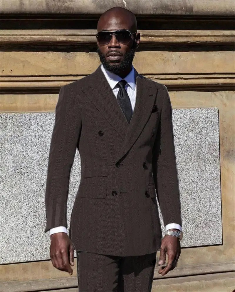 Men Formal Wear Pink - Fischgrätenanzüge für Herren, Bräutigam, Business-Anzug mit