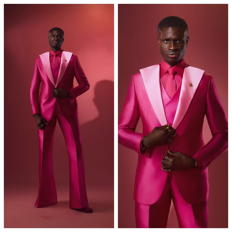 Rosa-rotes Herrenanzug-Set, 2- – Men Formal Wear Pink Bewertung und Preis