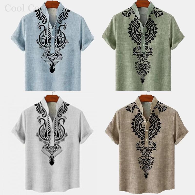 Herren Retro Henley-Shirt mit  – Men'S Ethnic & Formal Designer Wear Studio S Bewertung und Preis