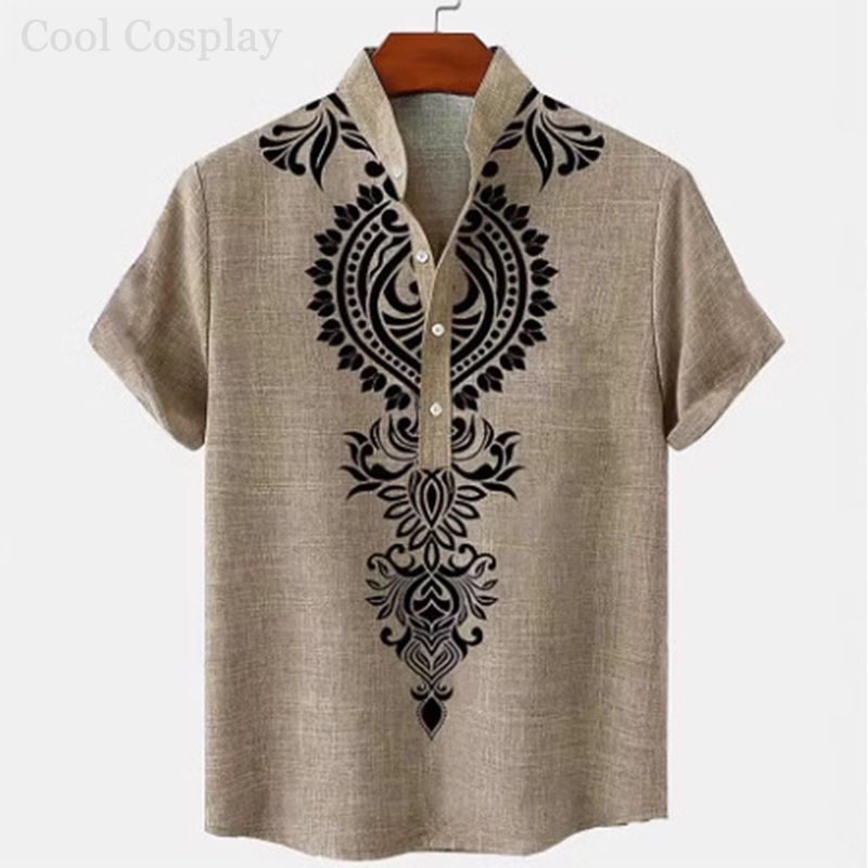 Herren Retro Henley-Shirt mit  – Men'S Ethnic & Formal Designer Wear Studio S Bewertung und Preis