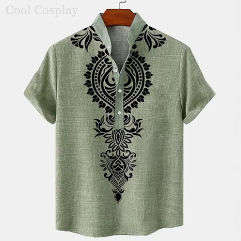 Herren Retro Henley-Shirt mit  – Men'S Ethnic & Formal Designer Wear Studio S Bewertung und Preis