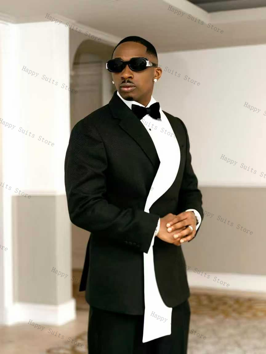 Schwarz-Weißer Herrenanzug Set – Men Formal Wear With Coat Bewertung und Preis