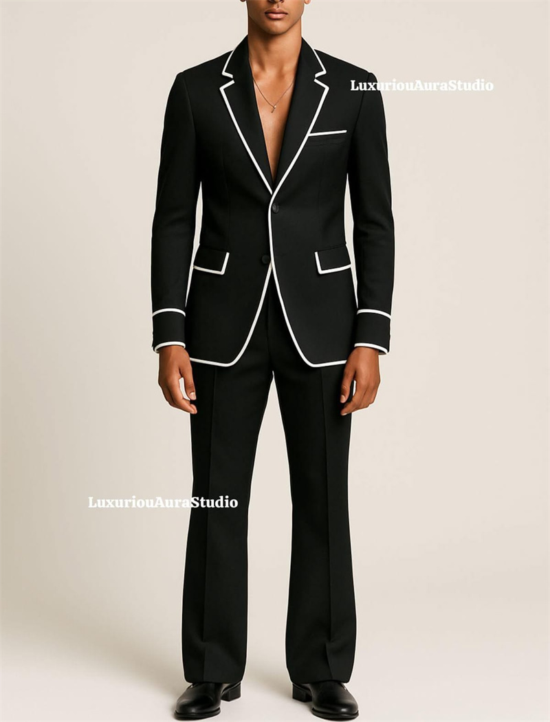 Designer Schwarzer Herrenanzug – Men Formal Wear With Coat Bewertung und Preis