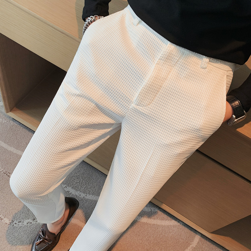2024 herbst Neue Waffel Stretc – Men'S Formal Wear For A Wedding Bewertung und Preis