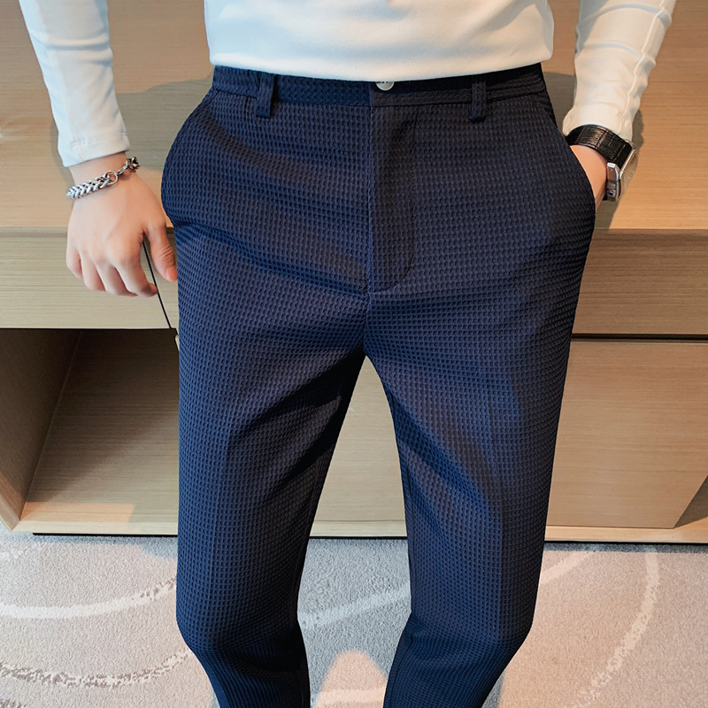 2024 herbst Neue Waffel Stretc – Men'S Formal Wear For A Wedding Bewertung und Preis