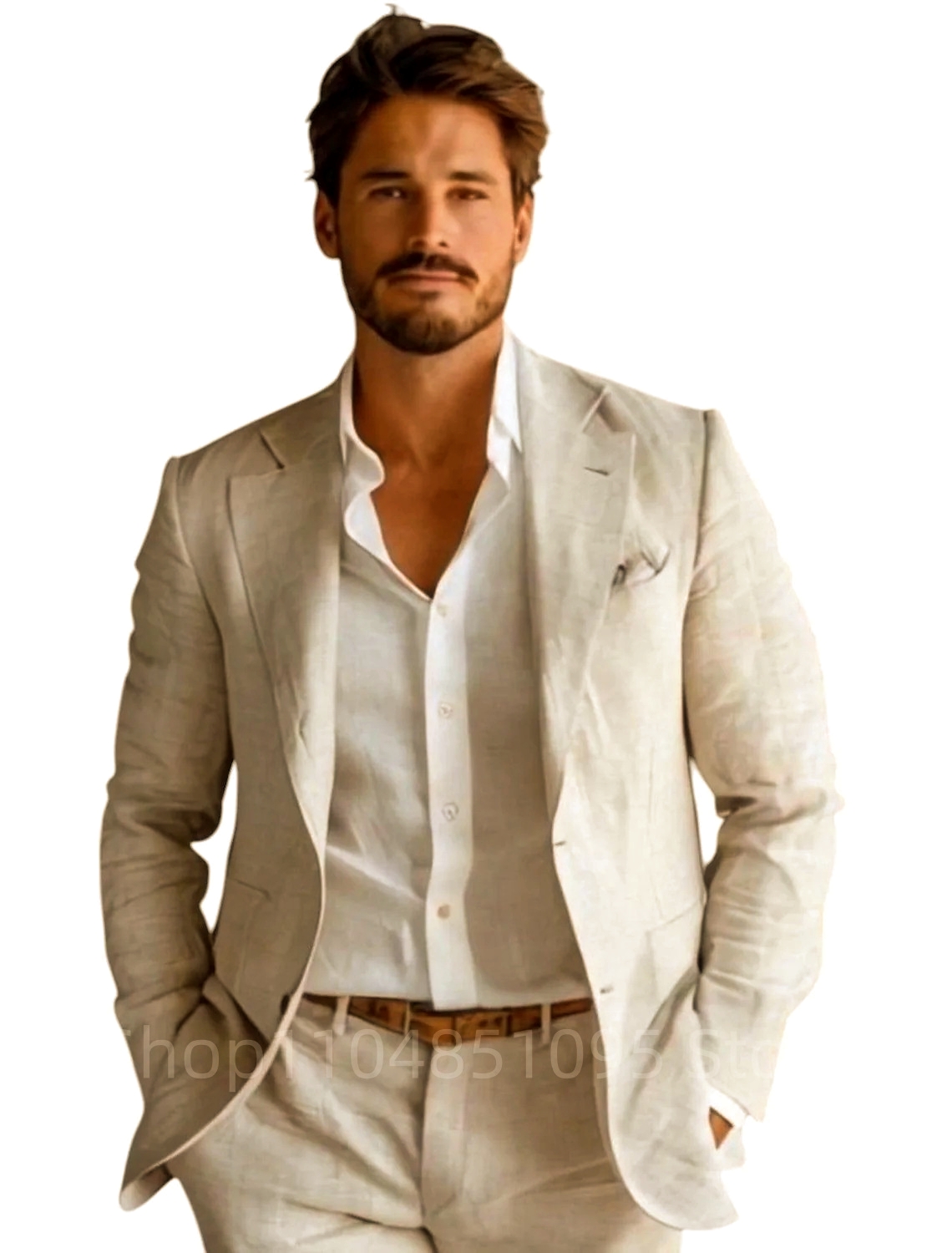 Blauer Slim-Fit Herren-Leinenb – Men Formal Wear With Coat Bewertung und Preis