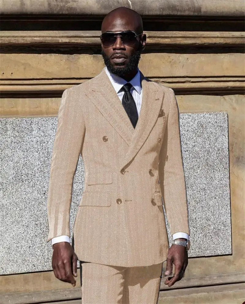 Fischgrätenanzüge für Herren,  – Men Formal Wear Pink Bewertung und Preis