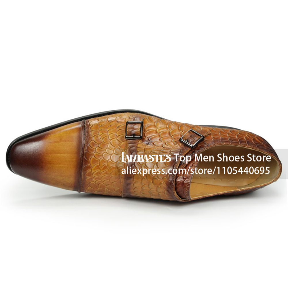 Geprägte Double Monk Strap Her – Scale - Men Formals & Ethnic Wear Bewertung und Preis