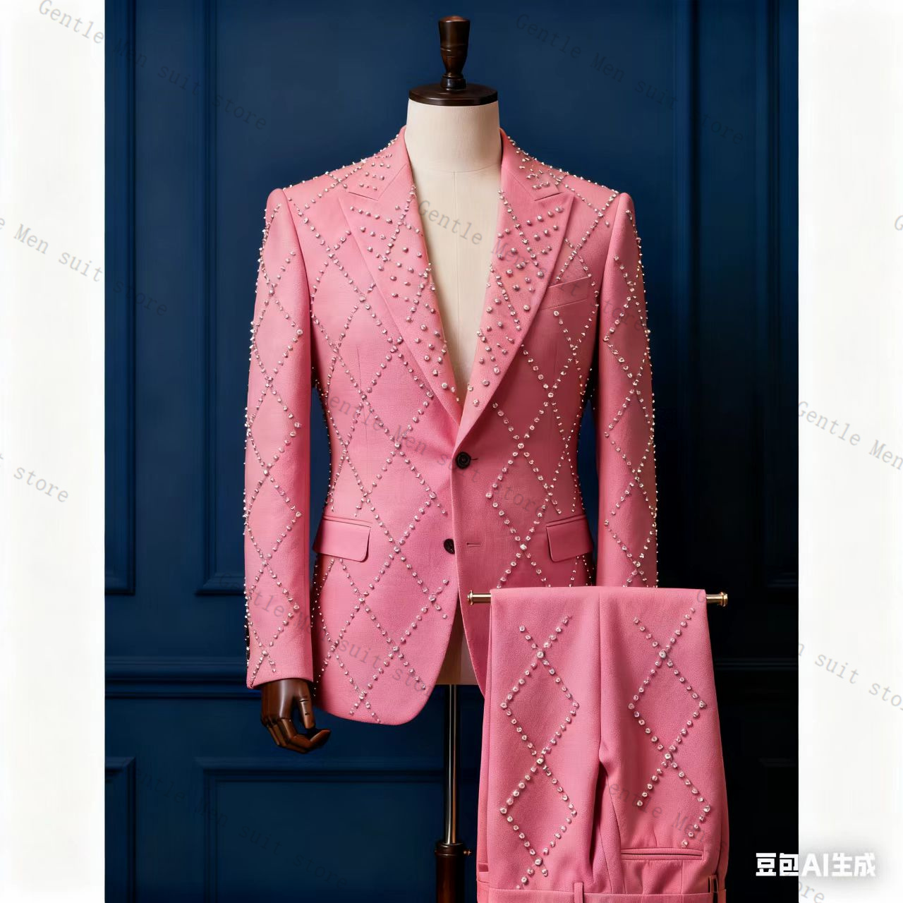 Rosa Herrenanzug-Set, 2-teilig – Men Formal Wear Pink Bewertung und Preis