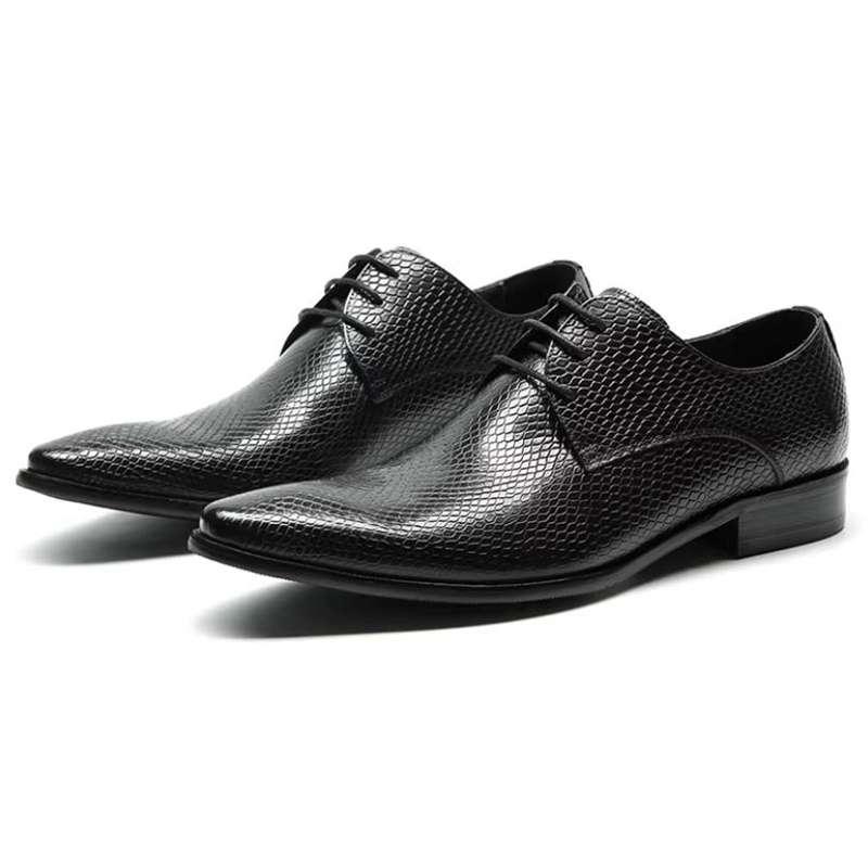 Hochwertige schwarze Lederschu – Scale - Men Formals & Ethnic Wear Bewertung und Preis